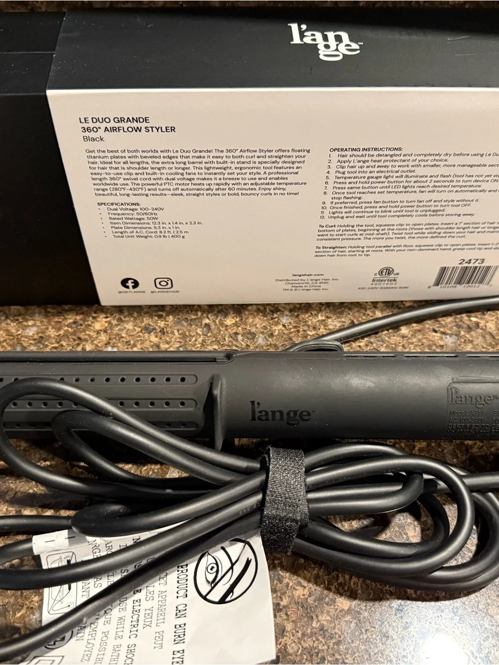 Lange Le Duo Grande 360° Airflow Styler - Black